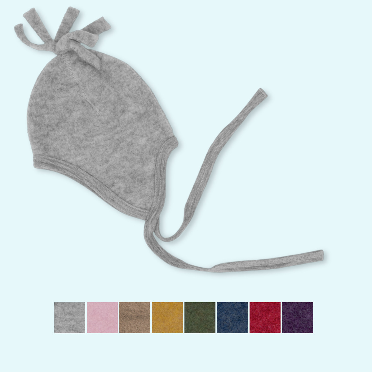 Wollfleece Mütze für Babys Baby Häubchen Wollfleece farbig uni IVN BEST