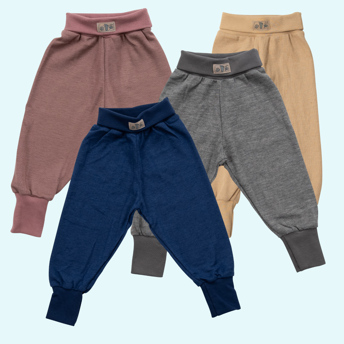 Baby Leggin Hose mit Nabelbund Wolle Seide farbig uni GOTS