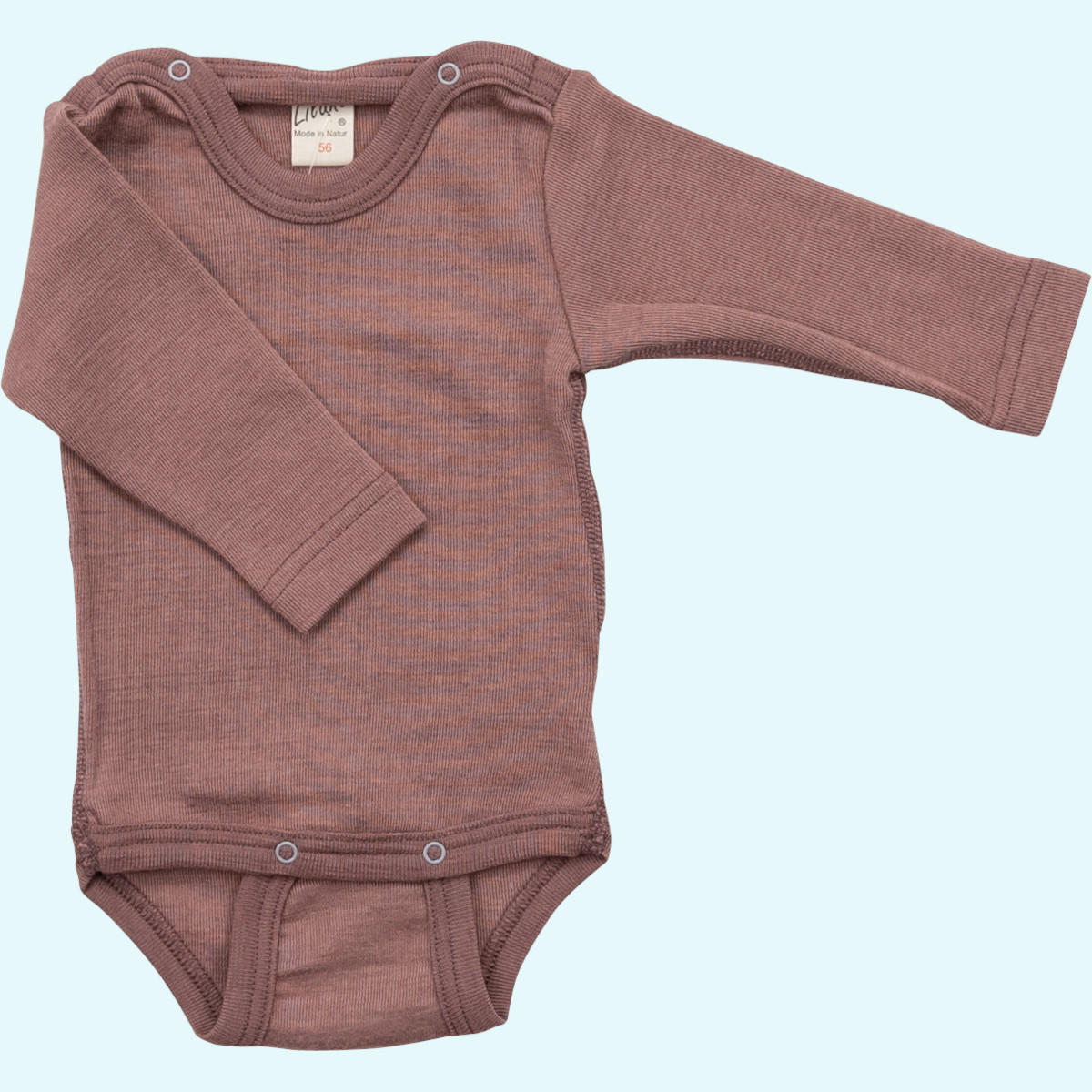 Baby Body aus Wolle Seide von Lilano Baby-Body Wolle Seide Langarm farbig uni GOTS