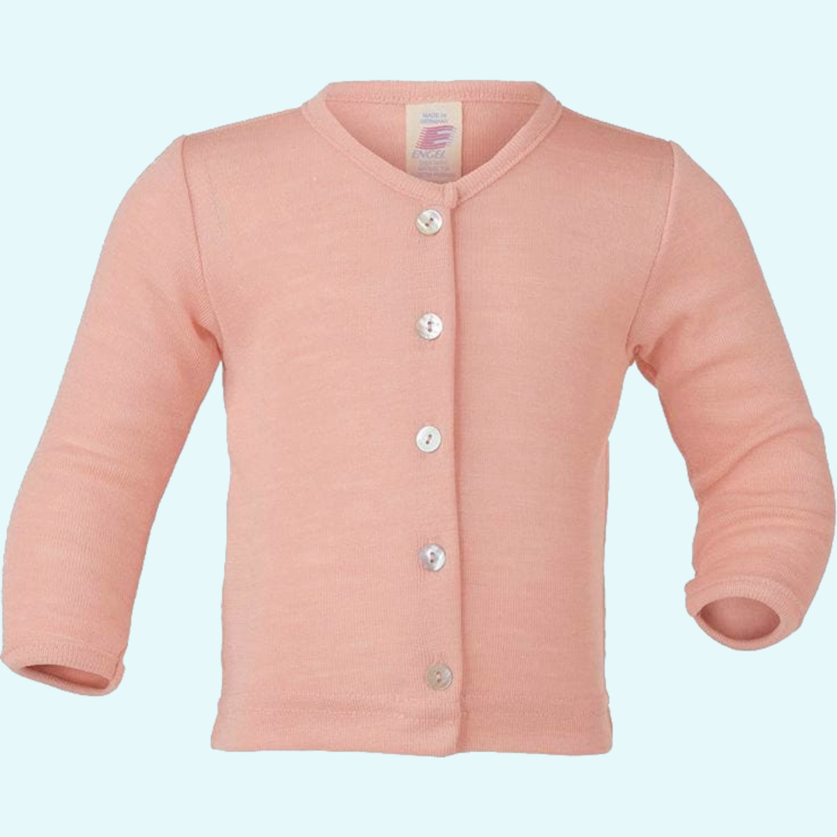 Wolle/Seide Strickjacke für Babys Baby Cardigan Wolle Seide farbig uni GOTS