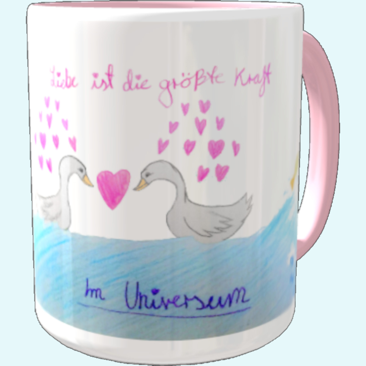 Kaffeetasse Kaffebecher mit Motiven von Kindern gemalt - Größe 9,5cm x 7,8cm