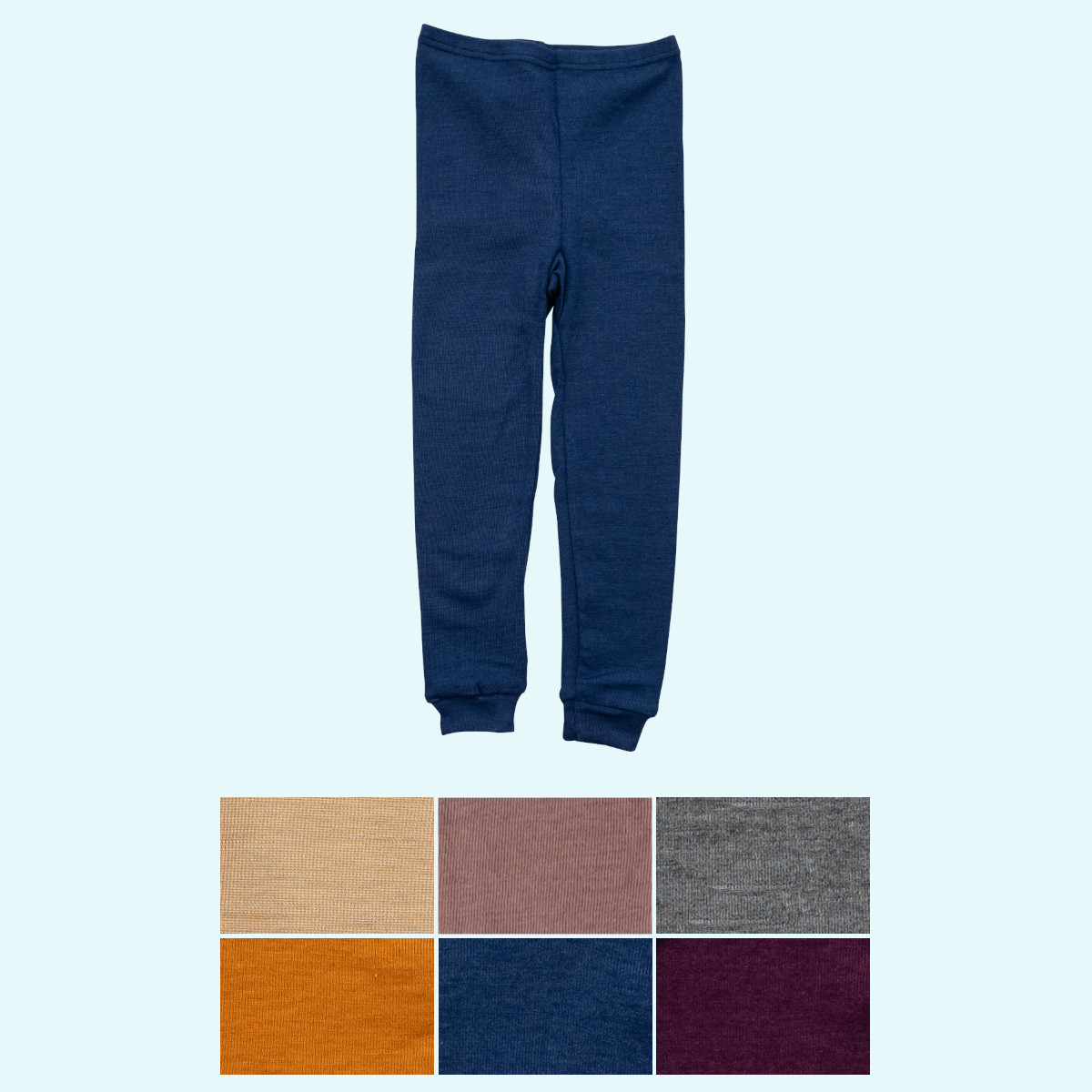 Kinder Leggin lange Unterhose Wolle Seide farbig uni GOTS