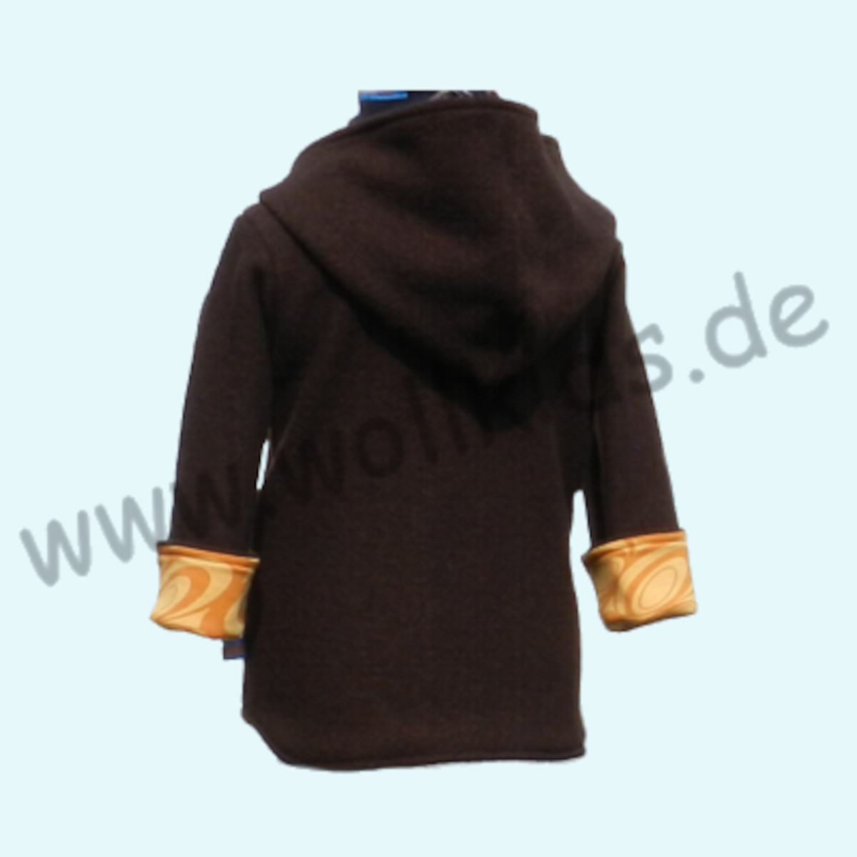 Wollkids Kinder Wollwalk Jacke gefüttert mit Reißverschluss - braun/gelb Wollkids Baby & Kinder Wollwalk Jacke gefüttert mit Reißverschluss 100% Schurwolle - braun/gelb