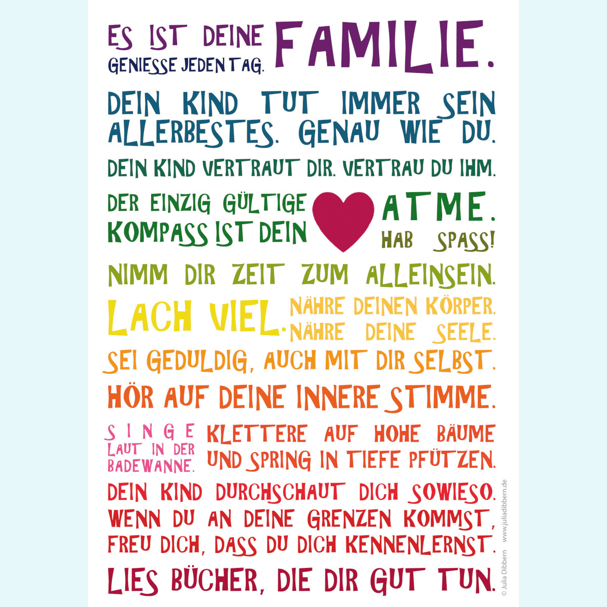 "Es ist Deine Familie..." - Inspirierende Postkarten von Julia Dibbern "Es ist Deine Familie..." - Inspirierende Postkarten von Julia Dibbern