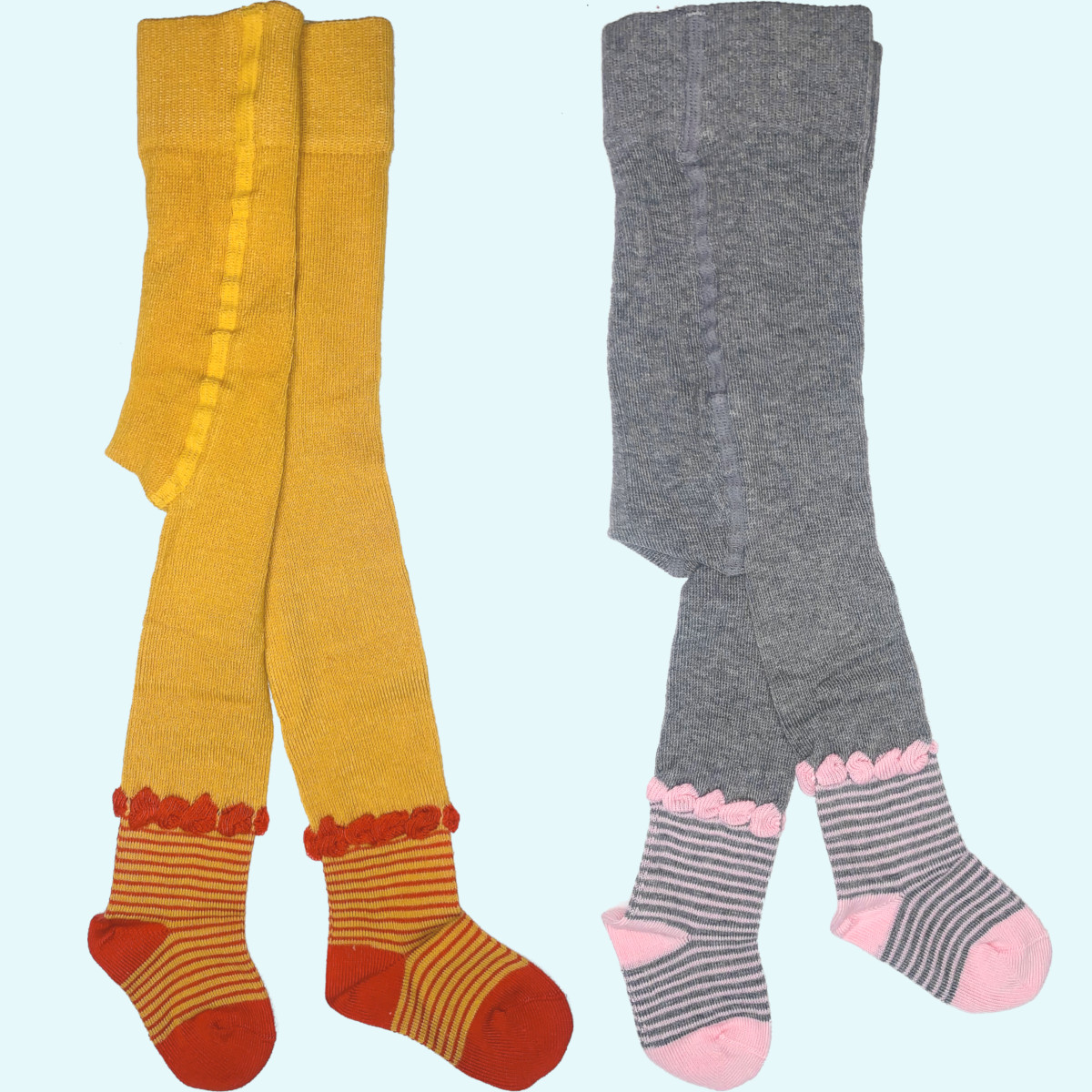So Cute! Baby Strumpfhose mit Spitzensöckchen - BIO Baumwolle - GOTS