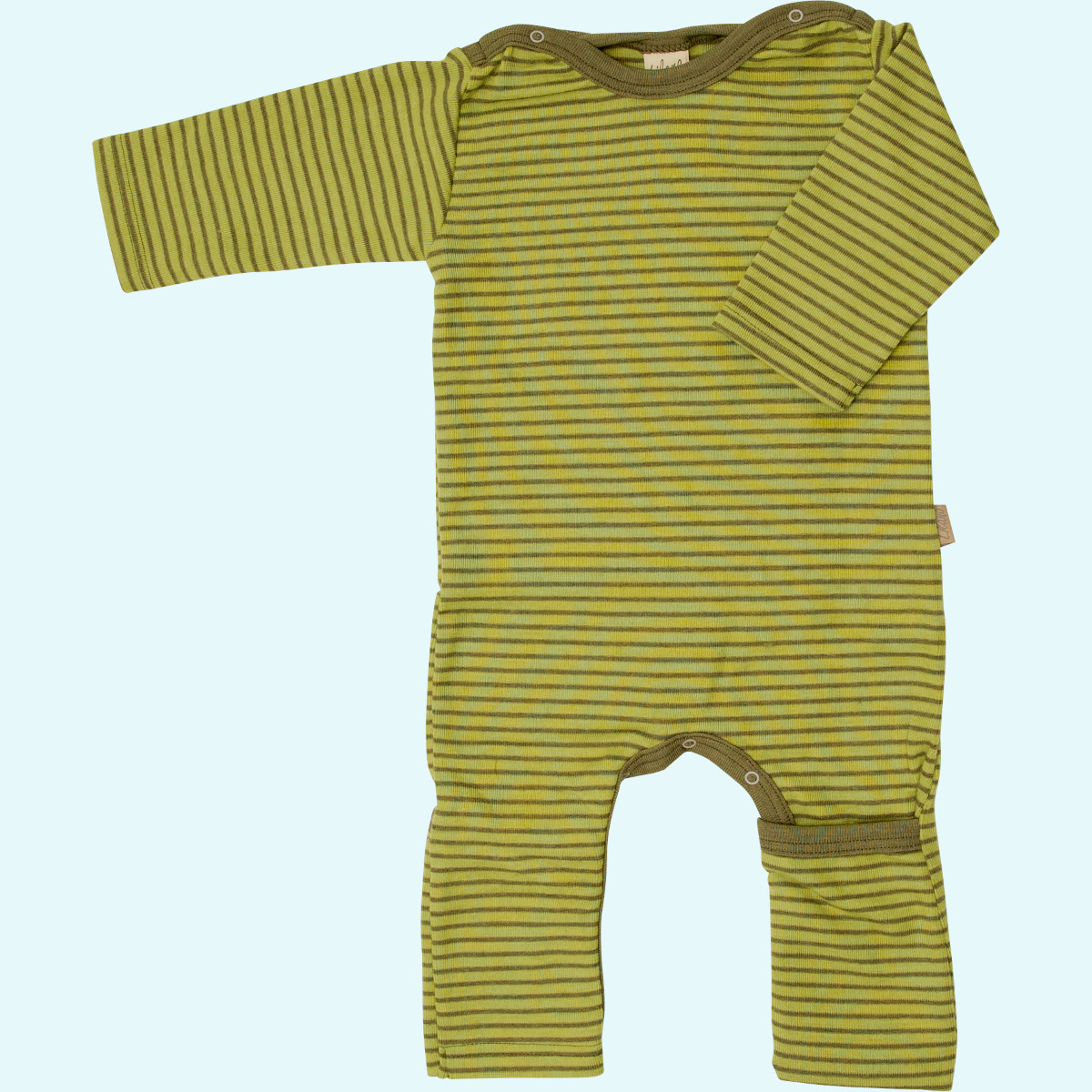 Ringel Anzug aus Wolle & Seide von Lilano für Babys - mit Beinumschlag