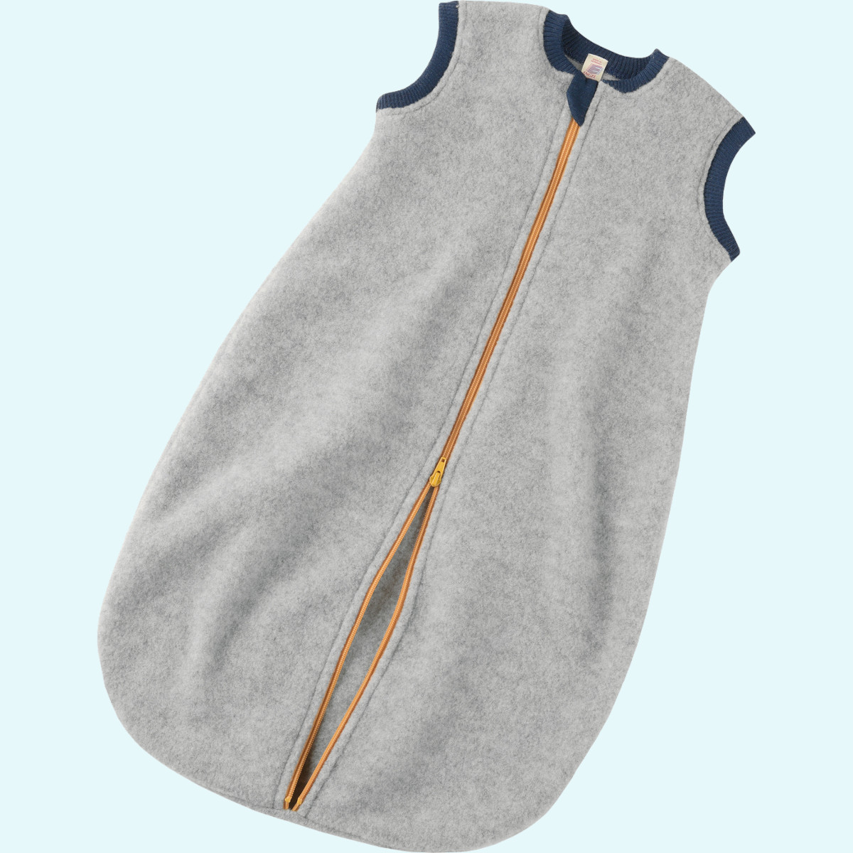 Baby Schlafsack ohne Arm Wollfleece grau IVN BEST