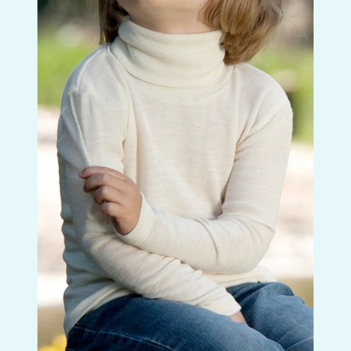 Engel Rollkragenpullover aus Wolle/Seide Kinder Rollkragen-Shirt Wolle Seide natur GOTS