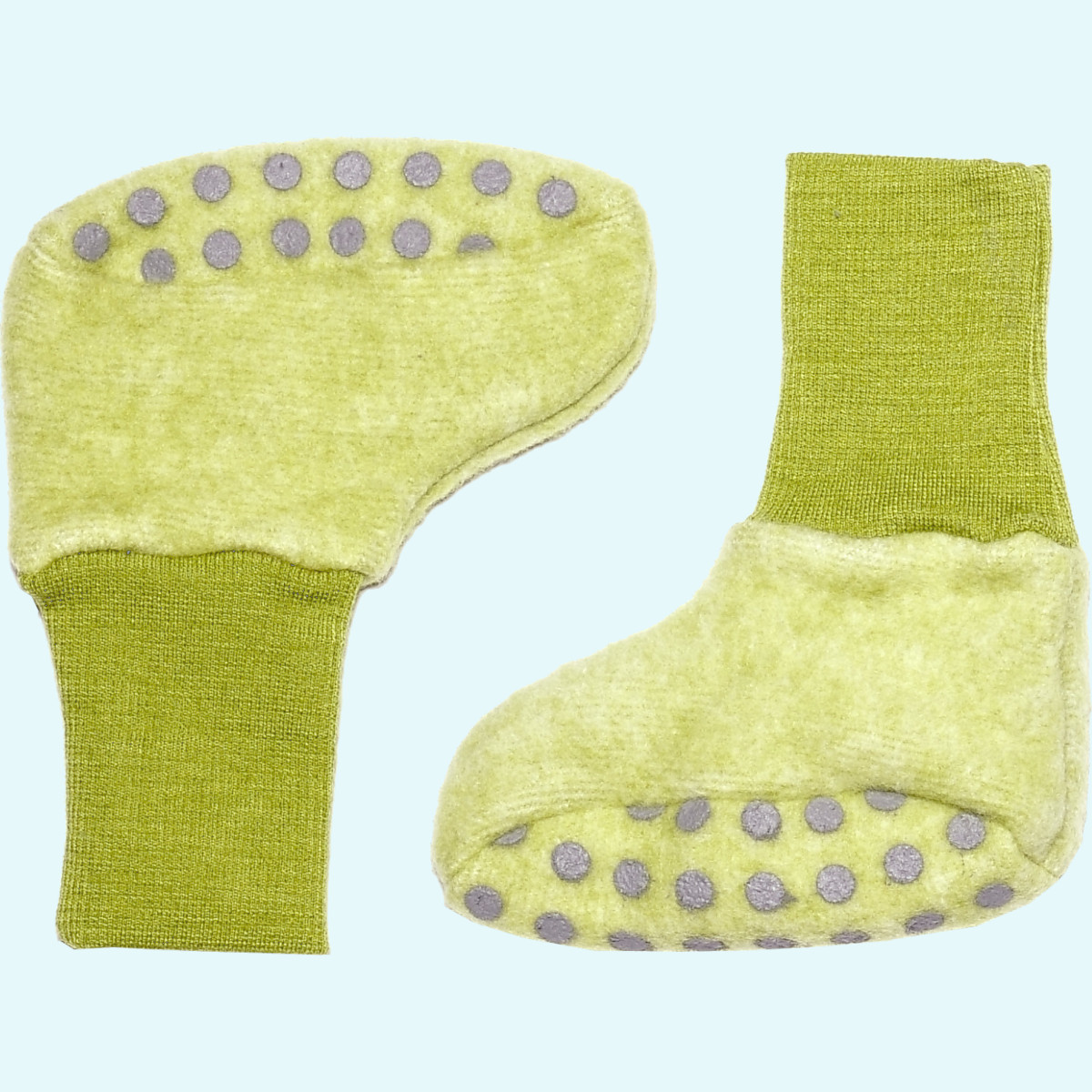 SALE - Weiche Wollfleece Baby Schuhe von Cosilana SALE -  Warme Winter Wollfleece Baby Schuhe - Babyschühchen mitwachsend mit Anti-Rutsch-Noppen von Cosilana aus BIO merino Schurwolle & Baumwolle GOTS