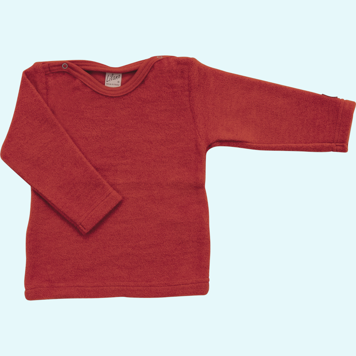 SALE - Baby & Kinder Pullover Schurwoll-Frottee-Plüsch Lilano SALE - Dicker, warmer Baby & Kinder Pullover in rot aus BIO merino Schurwoll-Frottee-Plüsch von Lilano