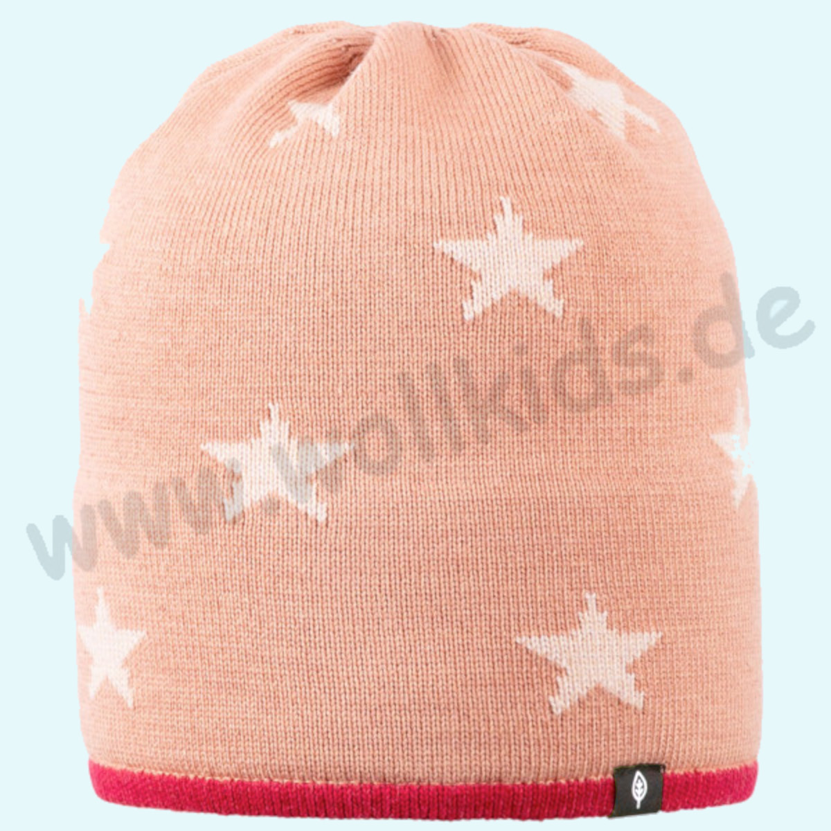 Dicke & warme Mädchen Wollmütze von Pure Pure aus Merinowolle Seide für den Winter - pink/lila geringelt 55/57