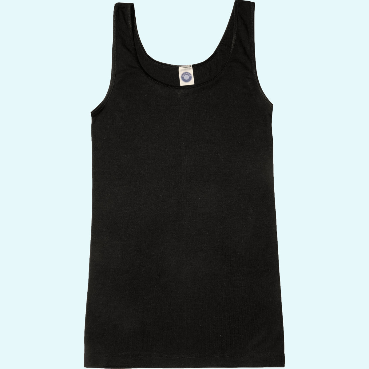 Cosilana Damen Unterhemd mit Träger Merinowolle Seide Träger Top-Unterhemd schwarz/weiß für Damen aus kbT merino Schurwolle/Seide von Cosilana - ideal im Winter & bei empfindlicher Haut GOTS