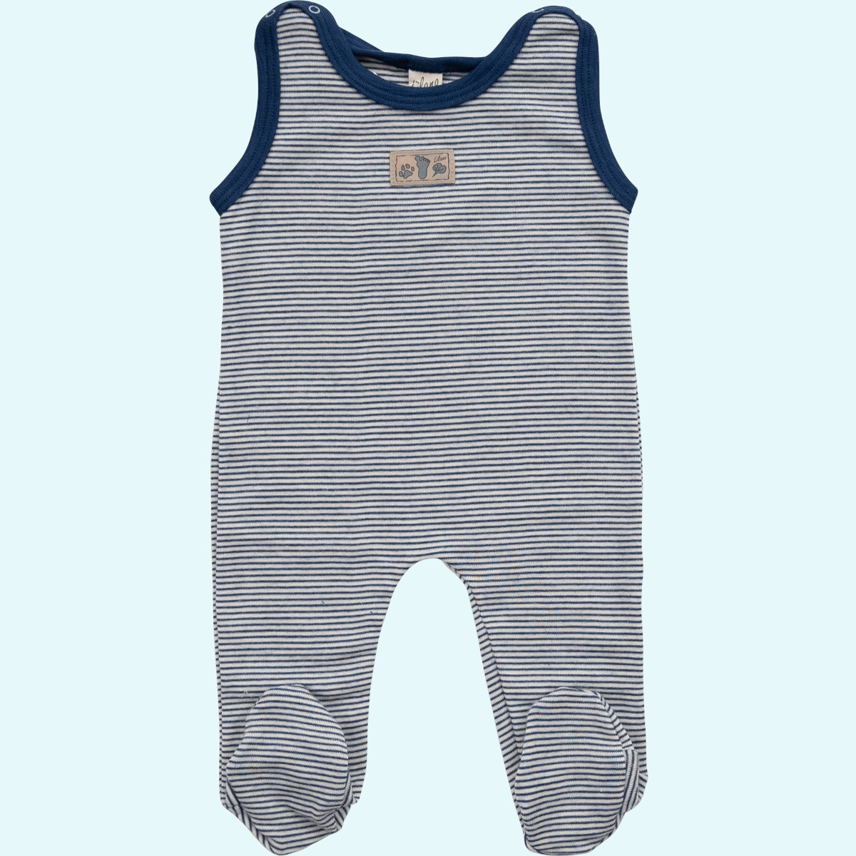 Baby Strampler aus Wolle Seide von lilano Baby Strampler mit Fuß Wolle Seide farbig geringelt GOTS