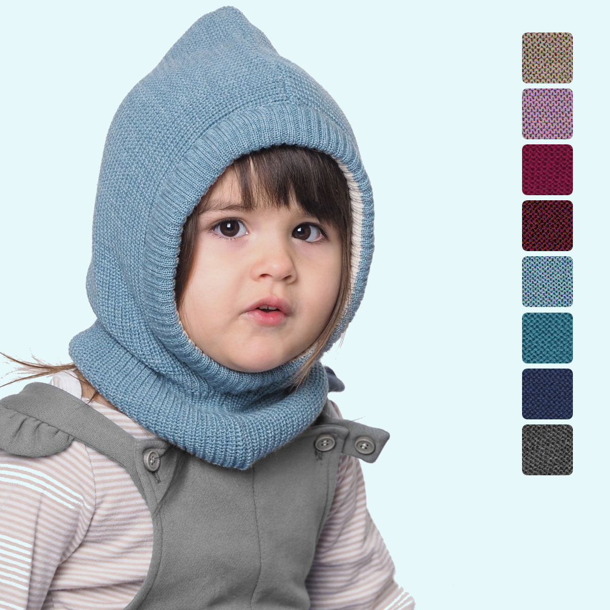 Der Winter kann kommen: Schlupfmütze ⛄ Mütze ⛄ aus BIO Schurwolle - uni - GOTS