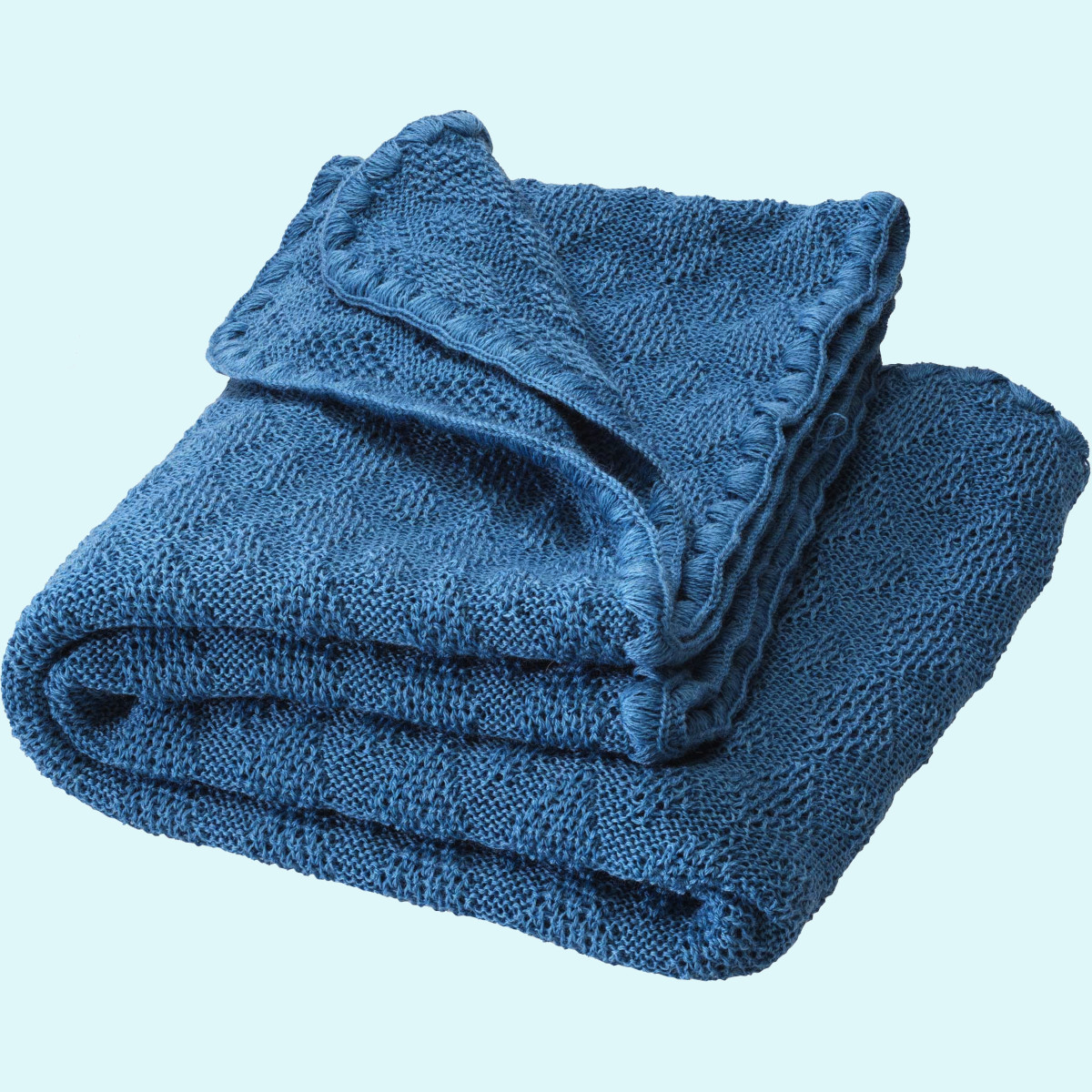 Zauberhafte disana Baby Strick-Decke 80x100 aus kbT merino Schurwolle - Kuscheldecke GOTS