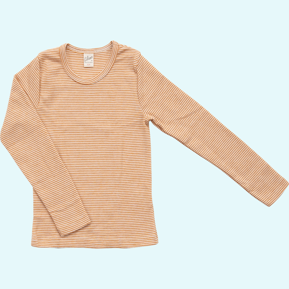 Wolle/Seide Shirt für Kinder von Lilano Kinder Shirt - Pulli Wolle Seide Langarm farbig geringelt GOTS