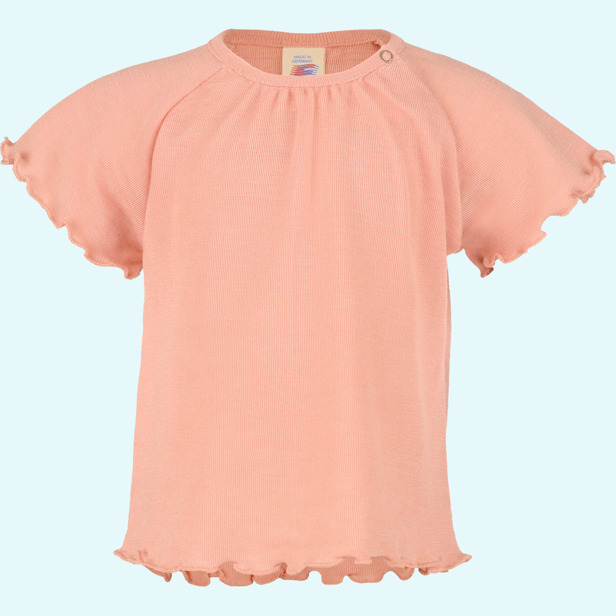 Engel Wolle/Seide Shirt für Babys Baby Shirt gerüscht Wolle Seide farbig uni GOTS