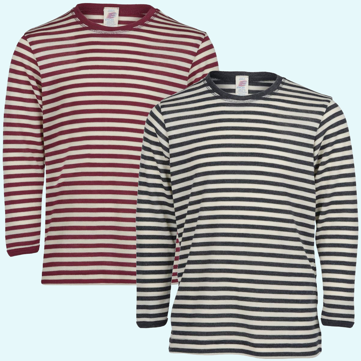SALE - Engel Kinder Pullover aus Merinowolle Seide SALE - Engel Kinder Shirt-Pullover langarm basalt & burgund aus BIO merino Schurwolle/Seide ideal im Winter & bei empfindlicher Haut GOTS