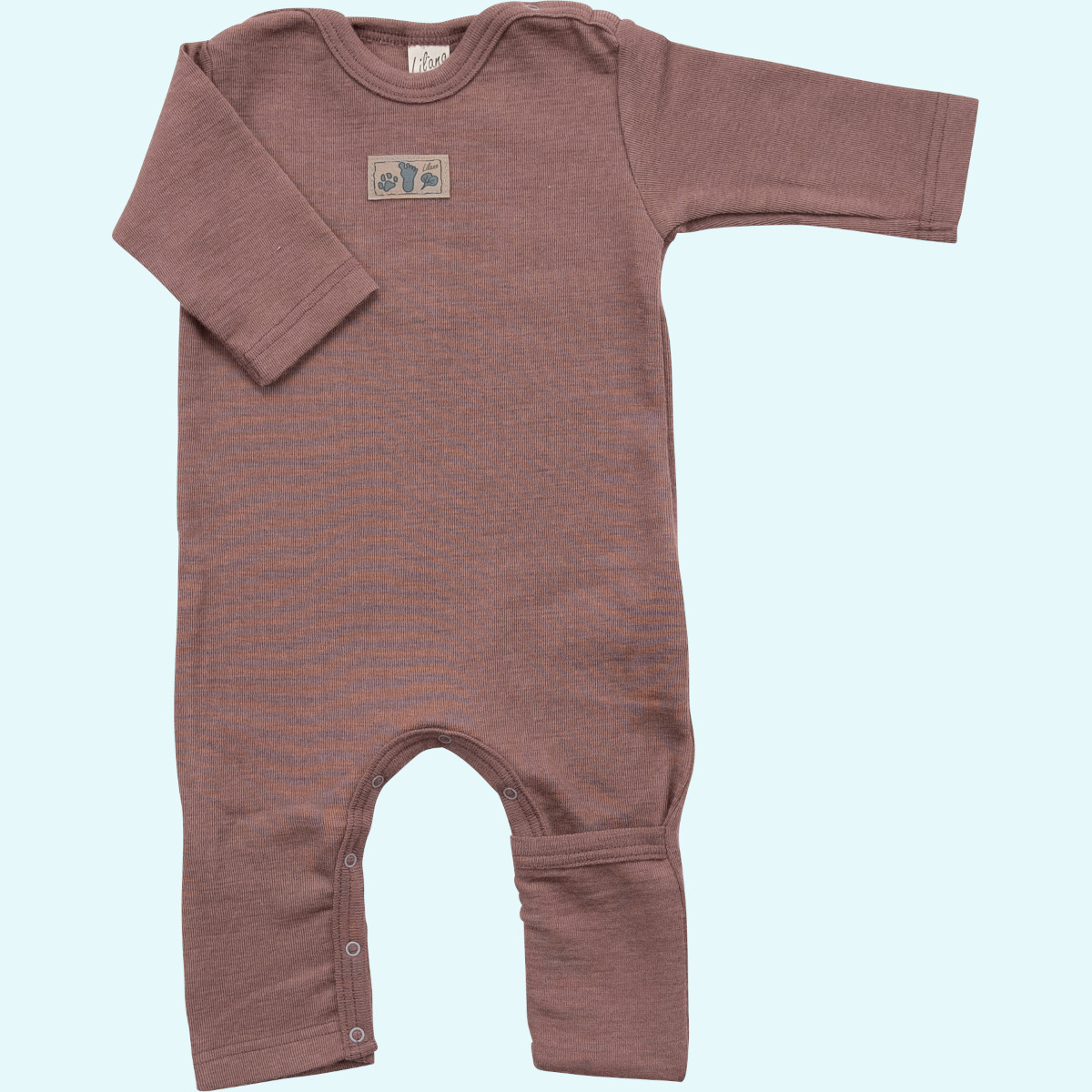 Wagenanzug für Babys im Winter aus Wolle Seide Baby Overall Anzug mit Umschlagbündchen Wolle Seide langarm farbig uni GOT