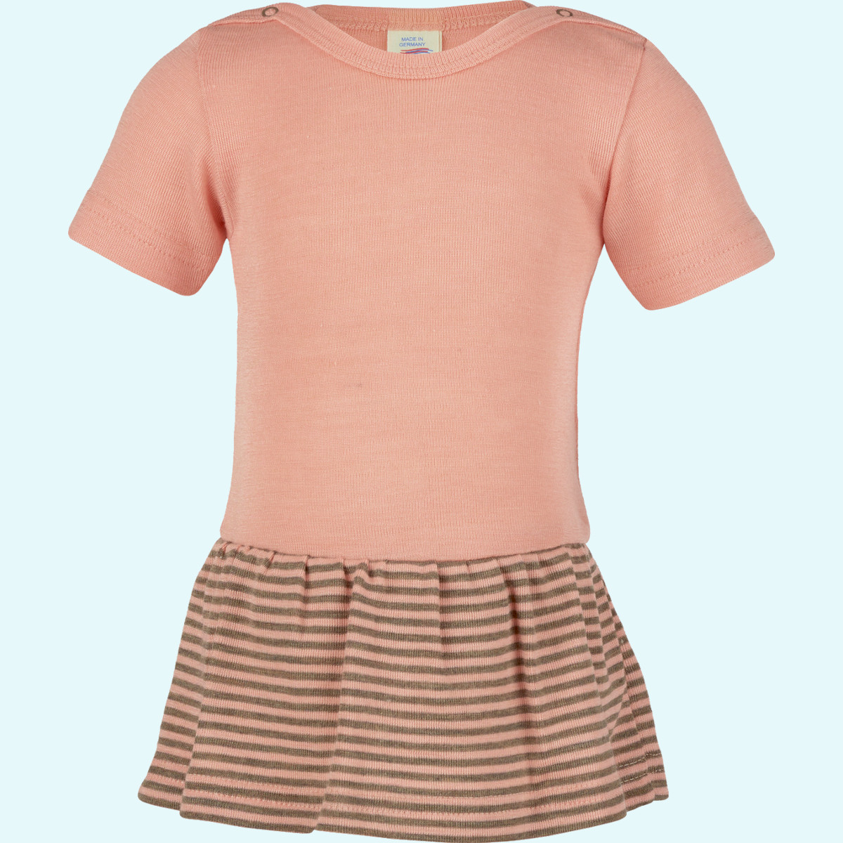 Süßes Engel Baby Body Kleid kurzarm aus Merino Wolle/Seide Süßes Engel Baby Body Kleid kurzarm aus kbT merino Schurwolle/Seide - Body mit Rock ideal im Winter & bei empfindlicher Haut GOTS