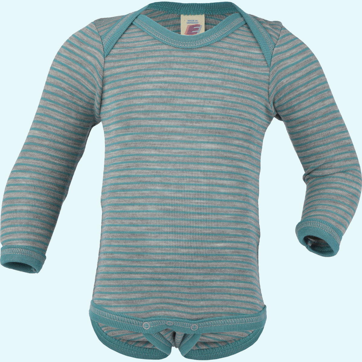 SALE - Kuschelweicher Engel Baby Body langarm Merinowolle Seide SALE - Engel Baby Body langarm geringelt aus kbT merino Schurwolle/Seide - Sommer & Winter ideal bei empfindlicher Haut GOTS