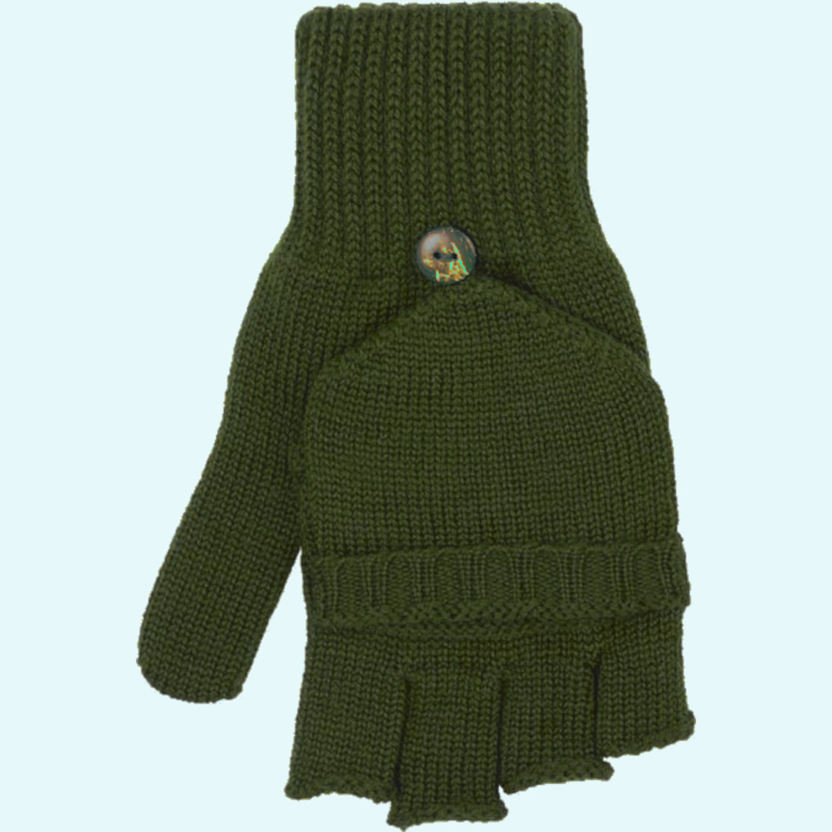 Warme Reiff Strickhandschuhe ohne Finger mit Klappe 100% Schafwolle Warme Winter Wollhandschuhe Fäustlinge mit Klappe ohne Finger aus 100% Schafwolle/Merinowolle für Damen & Herren