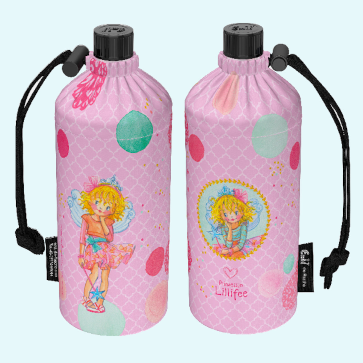 Emil Kinder Trinkflaschen mit Blume des Lebens Schule Emil die Flasche - Kinder Glas-Trinkflaschen für die Schule mit Blume des Lebens & Isolier-Behälter - Die gesunde Trinkflasche
