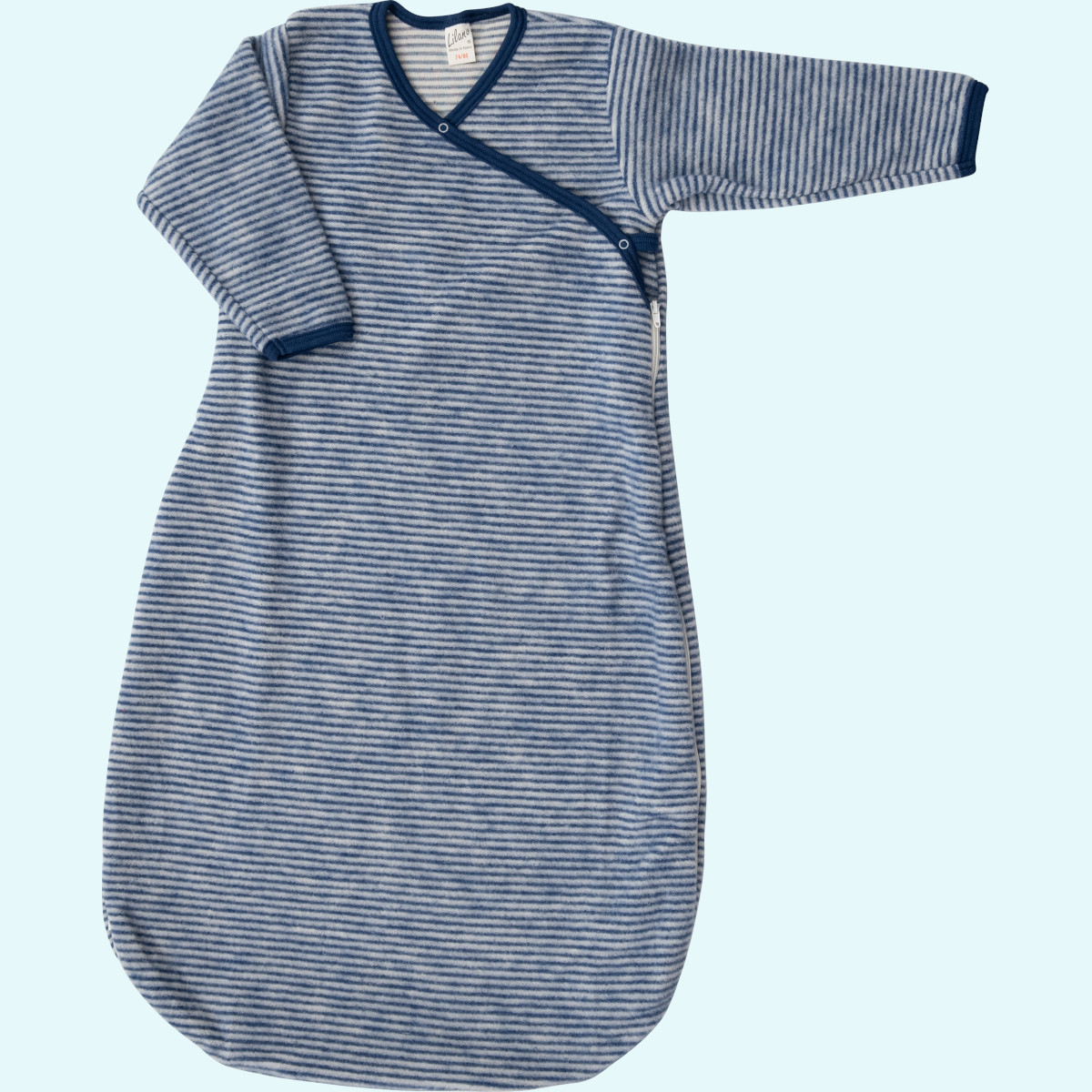 Kuscheliger Lilano Baby Wickelsack merino Schurwoll-Frottee-Plüsch Dickes, weiches Lilano Baby Wickelsäckchen langarm aus BIO merino Schurwoll-Frottee-Plüsch