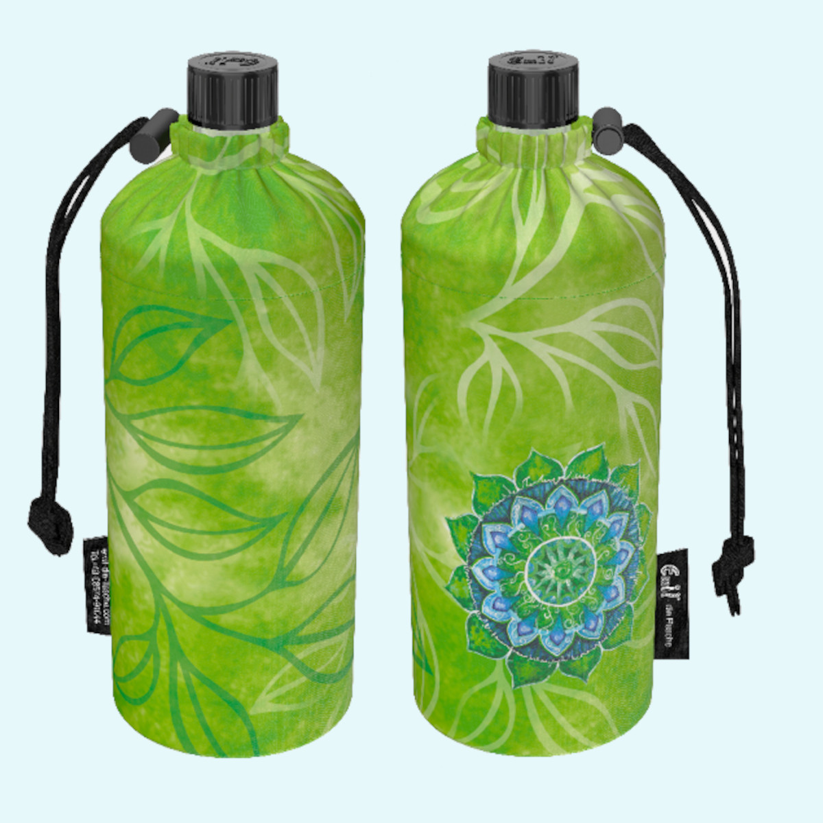Emil Kinder Trinkflaschen mit Blume des Lebens Schule Emil die Flasche - Kinder Glas-Trinkflaschen für die Schule mit Blume des Lebens & Isolier-Behälter - Die gesunde Trinkflasche
