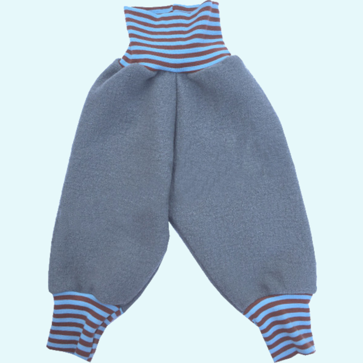 Warme Wollkids Kinder Winter Pumphose aus 100% Wollwalk in grau/blau Warme Wollkids Baby & Kinder Winter Pumphose aus 100% Wollwalk - Farbe grau/blau