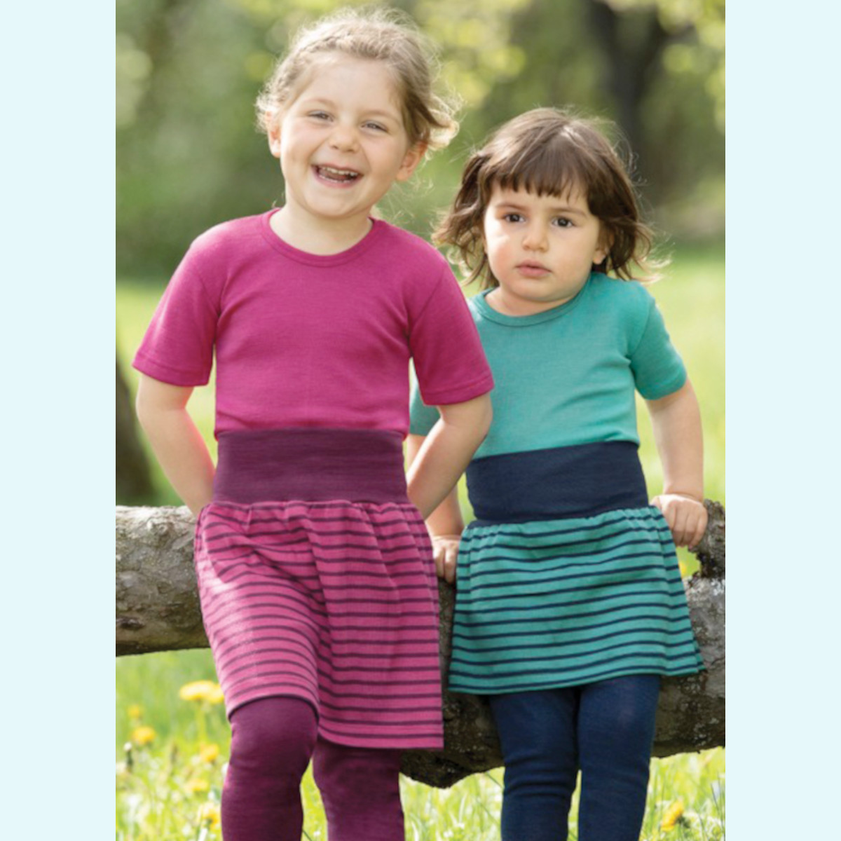 SALE - Mädchen Sommer Rock Merino Wolle/Seide Engel SALE - Mädchen Sommer Woll-Rock blickdicht geringelt von Engel aus BIO merino Schurwolle & Seide - ideal bei empfindlicher Haut GOTS