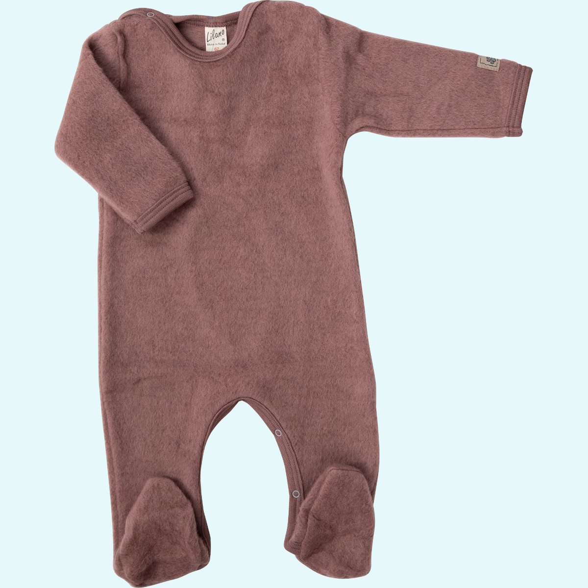 Weicher Lilano Baby Overall mit Fuß aus Schurwoll-Frotte-Plüsch  Dicker, warmer Baby & Kinder Wagenanzug Overall mit Fuß aus BIO merino Schurwoll-Frottee-Plüsch von Lilano