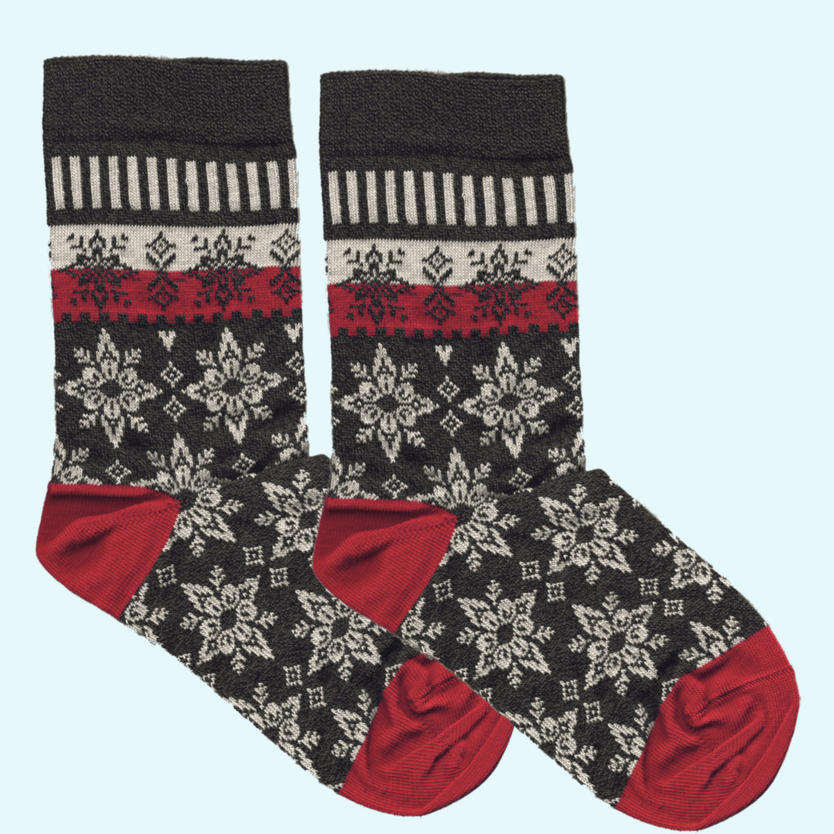 Winterliche Damen Socken mit Eisstern aus Bio Baumwolle - Grödo Winterliche Damen Socken mit Eisstern aus Bio Baumwolle von Grödo