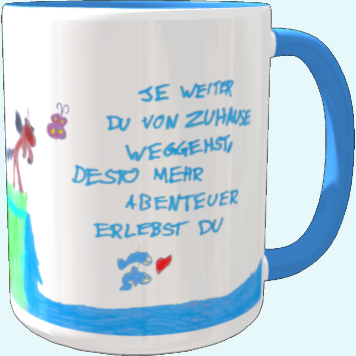 Kaffeetasse Kaffebecher mit Motiven von Kindern gemalt - Größe 9,5cm x 7,8cm