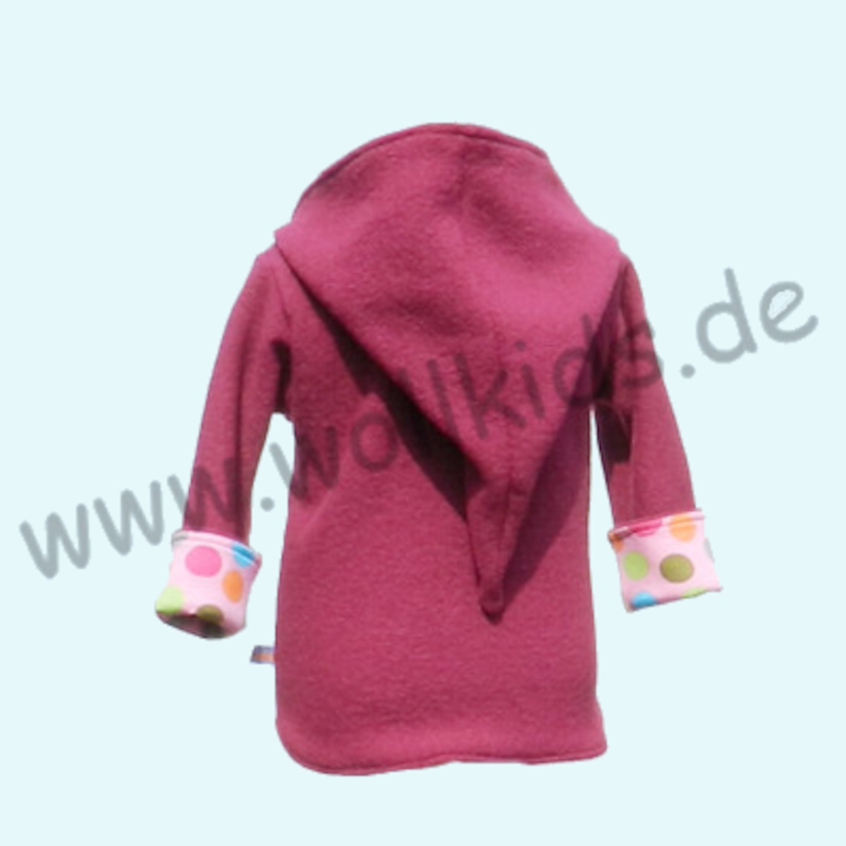 SALE - Wollkids Mädchen Walkjacke gefüttert - beere & bunte Punkte SALE - Wollkids Baby Walkjacke gefüttert mit Reißverschluss aus 100% Schurwolle - beere & bunte Punkte