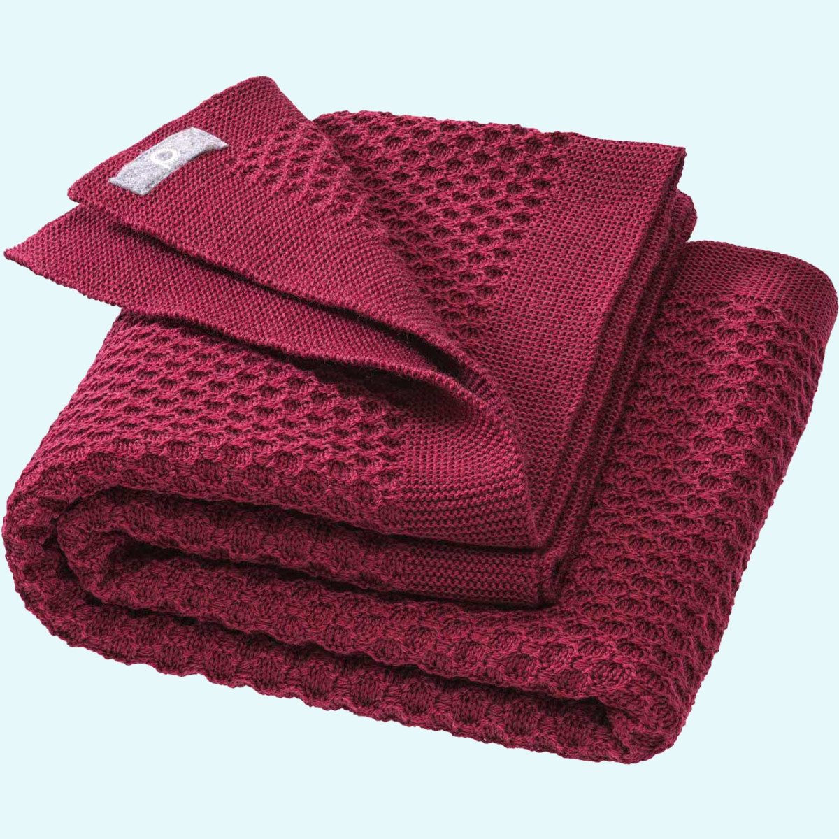 Warme disana Strick-Kuscheldecke für Erwachsene Merino-Schurwolle Große warme disana Erwachsenen Waben-Strick-Kuscheldecke 135x200 aus BIO merino Schurwolle - Winter-Decke GOTS