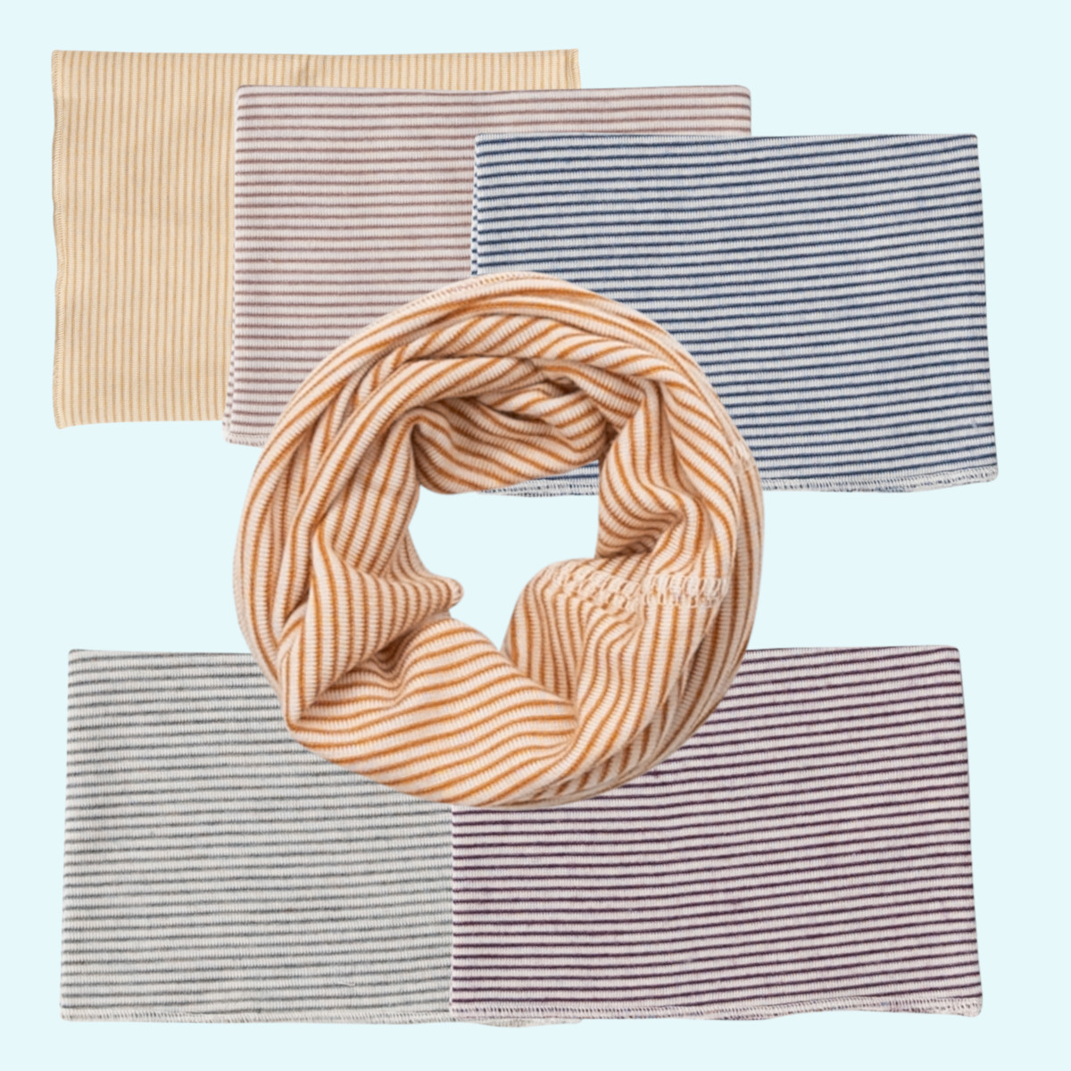 Schal Loop Schlauchschal Wolle Seide farbig geringelt GOTS