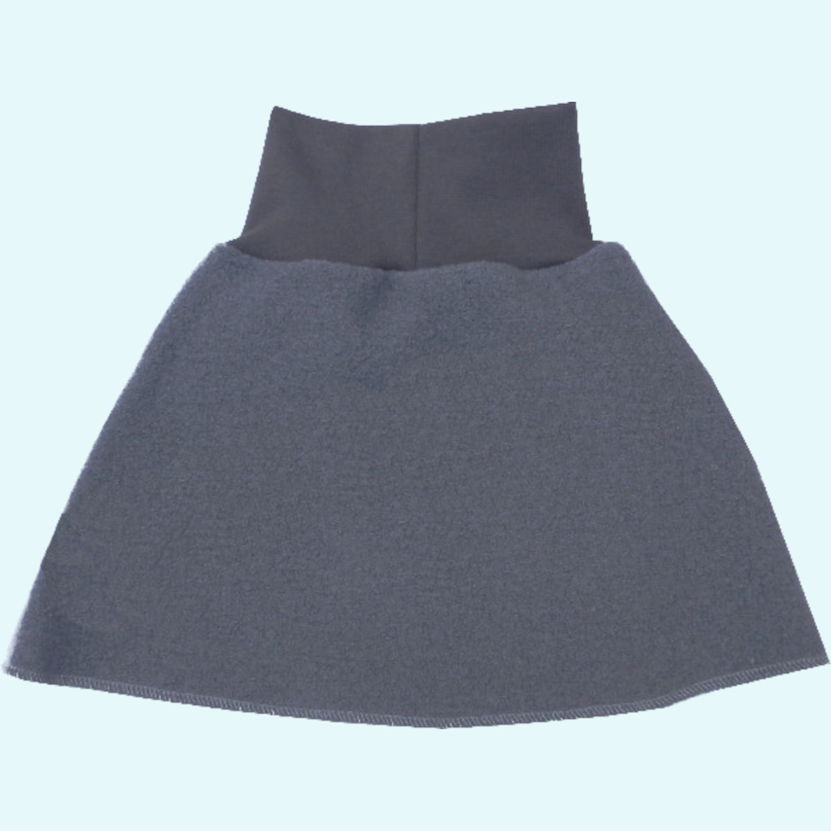 Wollkids Kinder Wollwalk Wickelrock kurz/midi 100% Wolle grau/schwarz Warmer Wollkids Kinder Wollwalk Rock Wickelrock kurz/midi aus 100% Wolle für den Winter - Farbe grau/schwarz