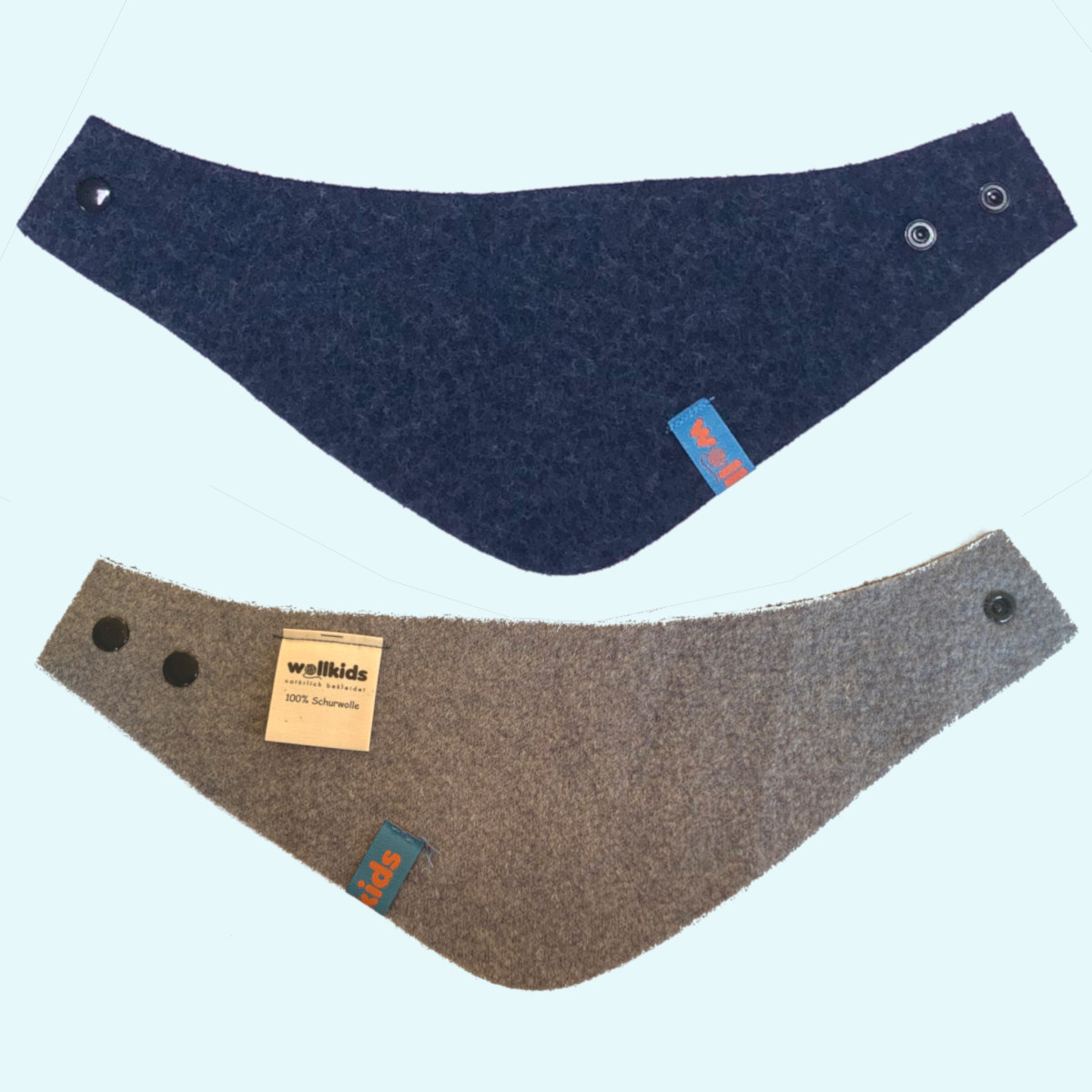 Warmes Wollkids Baby & Kinder Doubleface Wollwalk Halstuch Dreieckstuch aus 100% Wolle für den Winter