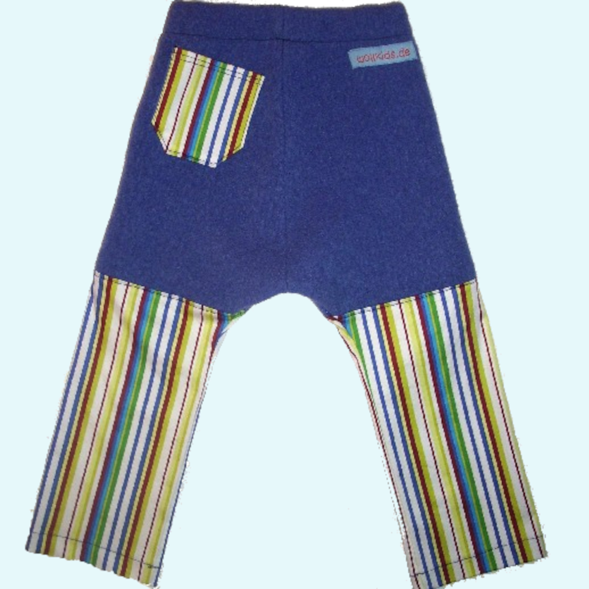 Wollkids Baby Sommer Windel Wollüberhose lang 100% Wollwalk - blau retro SALE Wollkids Baby Sommer Wollüberhose lang für Windel & Stoffwindeln aus 100% Wollwalk - blau retro