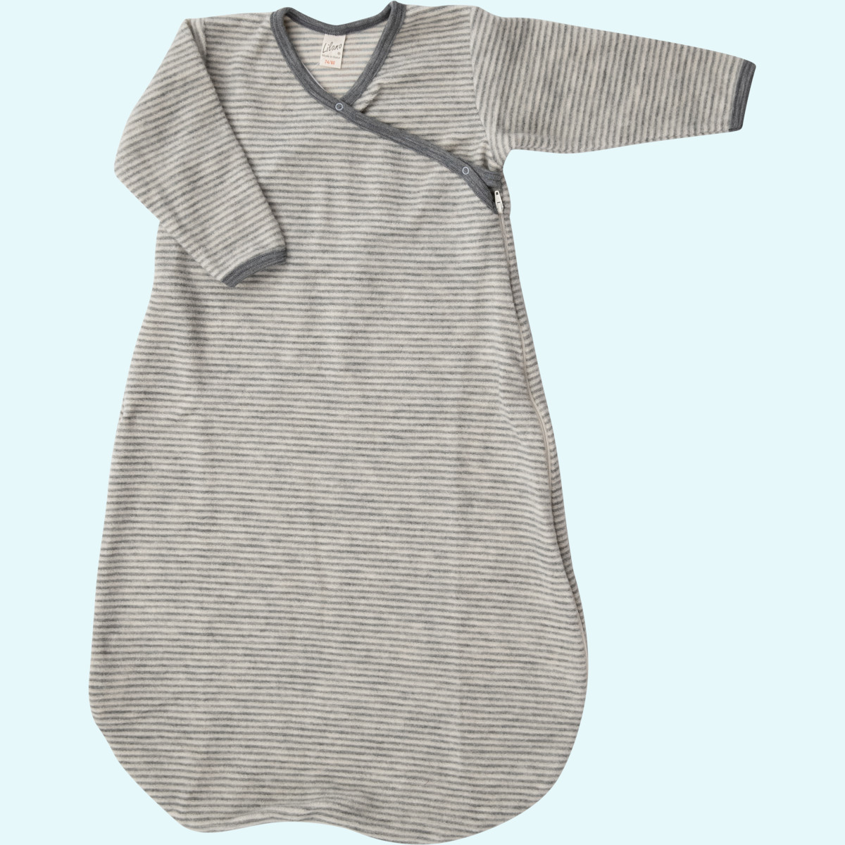 Kuscheliger Lilano Baby Wickelsack merino Schurwoll-Frottee-Plüsch Dickes, weiches Lilano Baby Wickelsäckchen langarm aus BIO merino Schurwoll-Frottee-Plüsch