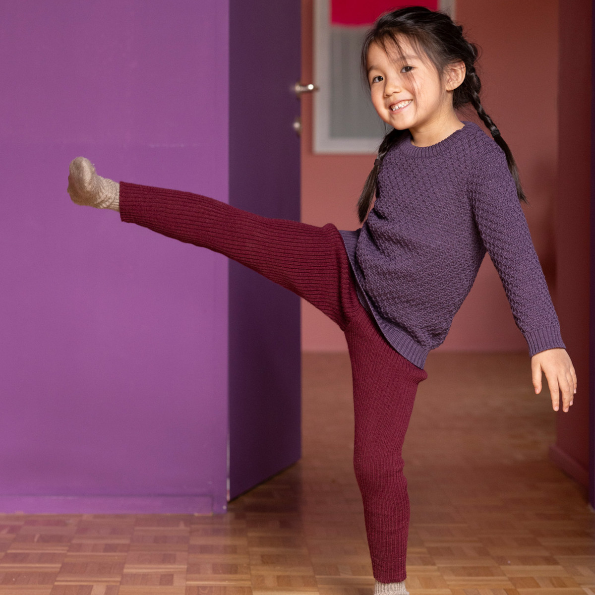 Dicke, warme disana Baby & Kinder Winter Strick-Leggings Woll-Leggings blickdicht für Mädchen aus BIO merino Schurwolle GOTS