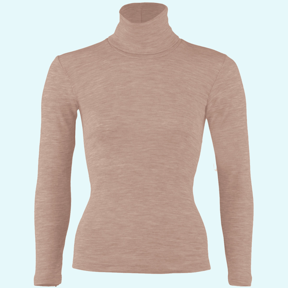 Damen Rollkragen Pullover Wolle Seide GOTS