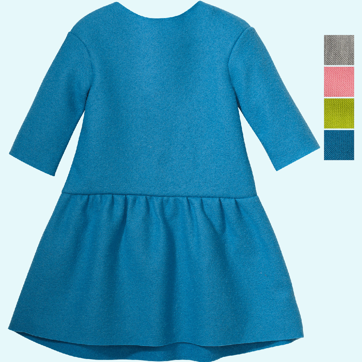SALE - süßes disana Baby & Kinder Walk-Kleid merino Schurwolle SALE - Süßes disana Baby & Kinder Woll-Walk-Kleid langarm für Mädchen aus kbT merino Schurwolle - GOTS