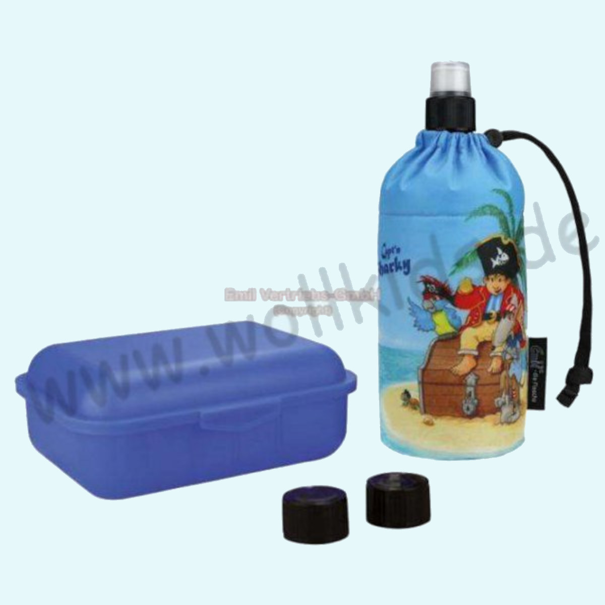 Emil Kinder Schulstart Starter-Set mit Brotdose + Trinklasche Emil - Kindergarten & Schulstart Starter-Set für Kinder - Brotdose, Trinkflasche mit Trinkcap & Ersatzverschlüsse