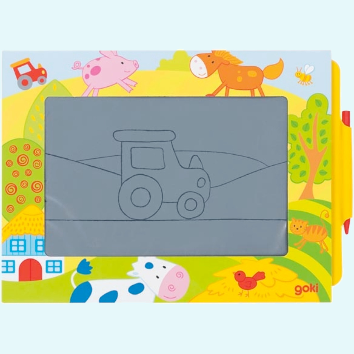 Große Zaubertafel für Kinder ab 2 Jahre von Goki mit Bauernhof Motiv Große Zaubertafel für Kinder ab 2 Jahre von Goki mit Bauernhof Motiv