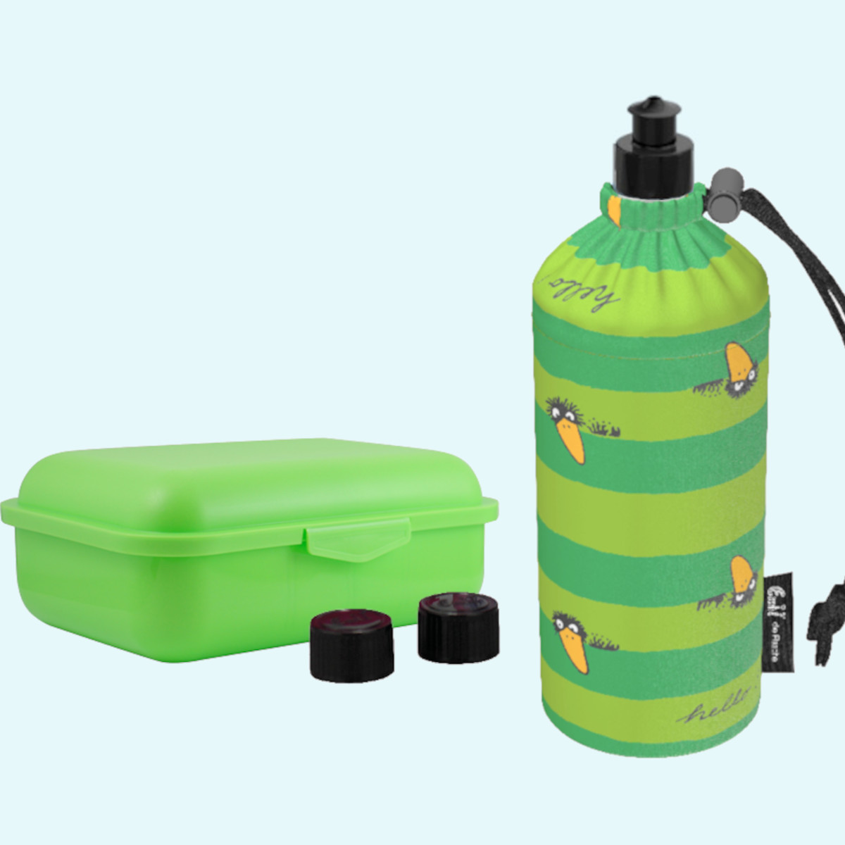 Emil Kinder Schulstart Starter-Set mit BIO-Brotdose + Trinklasche Emil - Kindergarten & Schulstart Starter-Set - BIO Brotdose, Trinkflasche mit Trinkcap & Ersatzverschlüsse für Kinder