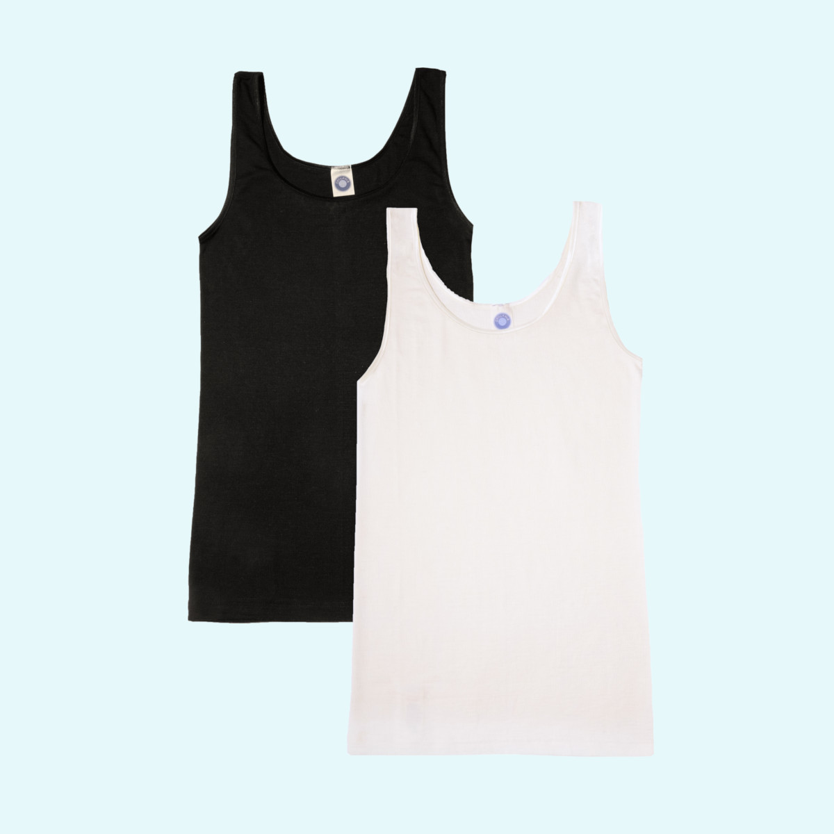 Damen Top Wolle Seide natur schwarz GOTS