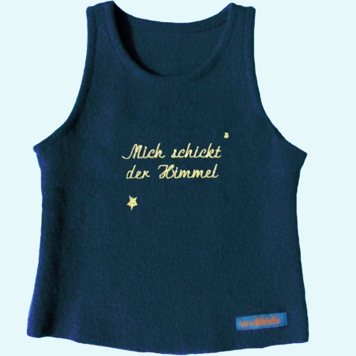 Wollkids Baby & Kinder Winter Walk Pullunder aus 100% Wolle blau Wollkids Baby & Kinder Walk Pullunder Weste aus 100% Walkwolle ohne Reißverschluss blau mit Motiv