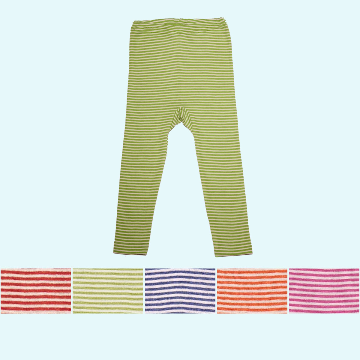 Kinder Leggin Wolle Seide farbig geringelt GOTS